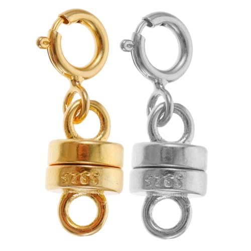 Sewroro 2 Paare Magnetverschluss Verlängerungskette aus Verstellbare Schmuckverlängerungskette für Halskette und Armband Weißgold und Goldfarben Installieren Praktisch für DIY Schmuck Sewroro 2 Paare Magnetverschluss Verlängerungskette aus Verstellbare Schmuckverlängerungskette für Halskette und Armband Weißgold und Goldfarben Installieren Praktisch für DIY Schmuck von Sewroro