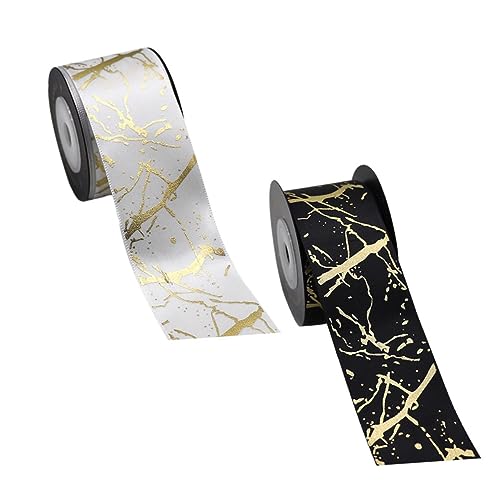 Sewroro 2 Rollen Hochwertiges Bronziertes Geschenkband Breit Lang Polyesterband mit Heißpräge Design für Geschenkverpackung Blumenstraußdekoration Festliche Anlässe und Bastelarbeiten Sewroro 2 Rollen Hochwertiges Bronziertes Geschenkband Breit Lang Polyesterband mit Heißpräge Design für Geschenkverpackung Blumenstraußdekoration Festliche Anlässe und Bastelarbeiten von Sewroro