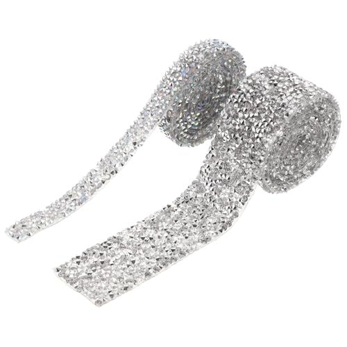 Sewroro 2 Rollen Selbstklebendes Strassband Funkelndes Diamantband für Hochzeitskleider Kreative Verzierung Vielseitiges Bling Band für Kleidung Geschenkverpackung DIY Verzierung Sewroro 2 Rollen Selbstklebendes Strassband Funkelndes Diamantband für Hochzeitskleider Kreative Verzierung Vielseitiges Bling Band für Kleidung Geschenkverpackung DIY Verzierung von Sewroro