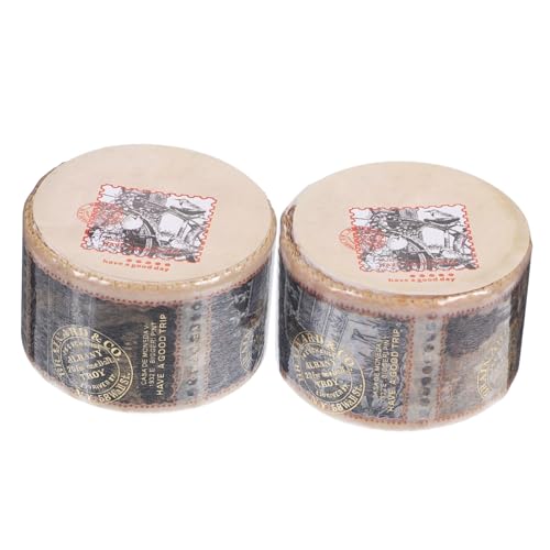 Sewroro 2 Rollen Vintage Stamp Washi Tape DIY Scrapbooking Klebeband mit Sicherem Klebstoff Bunte Muster für Planer Fotoalben Notizbücher Geeignet für Erwachsene von Sewroro