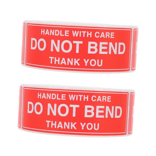 Sewroro 2 Rollen Warnaufkleber Do Not Bend Selbstklebend Wasserfest Versandetiketten Handle With Care Sticker für Zerbrechliche Pakete und Transportverpackungen Sewroro 2 Rollen Warnaufkleber Do Not Bend Selbstklebend Wasserfest Versandetiketten Handle With Care Sticker für Zerbrechliche Pakete und Transportverpackungen von Sewroro