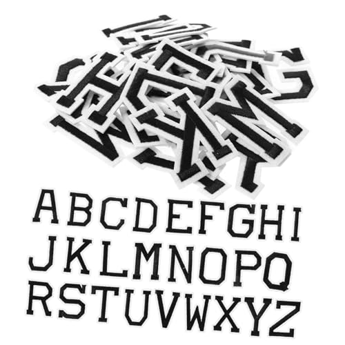 Sewroro 2 Sätze Bügelbuchstaben Patches Kleine Aufbügelbare Stickerei Buchstaben Applikationen DIY Kleidungsdekor Vielseitige Stoffflicken zum Aufnähen und Aufbügeln für Jacken Taschen von Sewroro