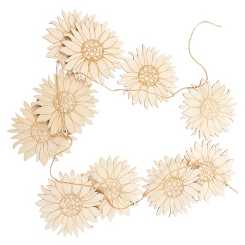 Sewroro 2 Sätze Unbehandelte Holzscheiben Sonnenblume DIY Holzanhänger Bastelrohlinge Glatte Oberfläche Sicheres Material Holzdeko für Kreative Malprojekte und Geschenke von Sewroro