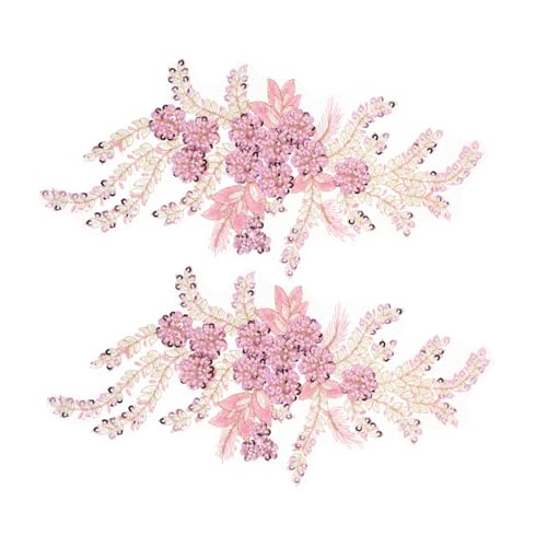 Sewroro 2 Stück Blumenstickerei Aufnäher für Hochzeitskleider Abendgarderobe und Partykleidung um Romantischen Flair Hinzuzufügen von Sewroro
