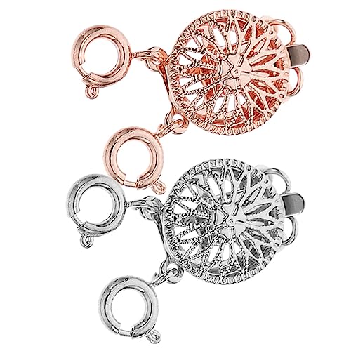 Sewroro 2 Stück Clips für Schmuckherstellung Layered Buckles Roségold Silber Langlebige und Rostfreie Verbindungselemente für Armbänder und von Sewroro