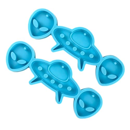 Sewroro 2 Stück DIY Silikon Ohrring und Halskettenform Flexible Raumschiff Anhänger Gießform für Schmuckherstellung Wiederverwendbar Robust Geeignet für Kreative DIY Eardrops und von Sewroro