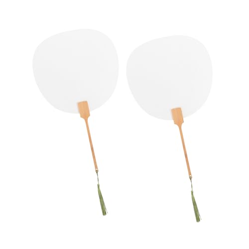 Sewroro 2 Stück Diy Blanko Malfächer zum Bemalen Kreative Bastelset für Langlebiger Papierfächer zum Selbstgestalten Bühnenrequisit Zufällige Farbe von Sewroro