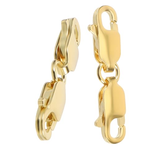 Sewroro 2 Stück Doppelte Gold Lobster Verschlüsse Robuste Schmuck Karabinerverschlüsse für DIY Halsketten Armbänder Polierte Oberfläche Rostfrei zum Schmuckherstellen und Verlängern Sewroro 2 Stück Doppelte Gold Lobster Verschlüsse Robuste Schmuck Karabinerverschlüsse für DIY Halsketten Armbänder Polierte Oberfläche Rostfrei zum Schmuckherstellen und Verlängern von Sewroro