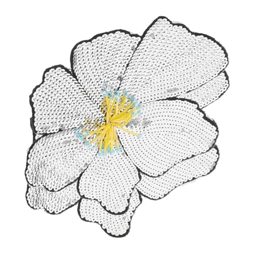 Sewroro 2 Stück Funkelnde Pailletten und Glitzerblumen Patches Aufnähbare Verzierungen für Jacken Kleider und Hüte für Kreative Nähprojekte und Bühnenkostüme von Sewroro