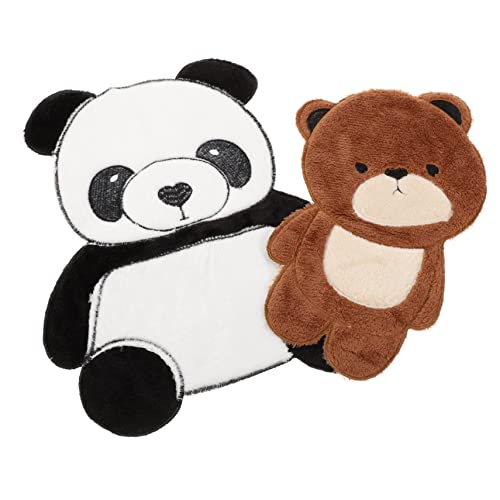 Sewroro 2 Stück Große Bären Patches zum Aufnähen Niedliche Tier Applikationen für Kleidung Taschen und DIY Projekte Langlebig und und Panda von Sewroro