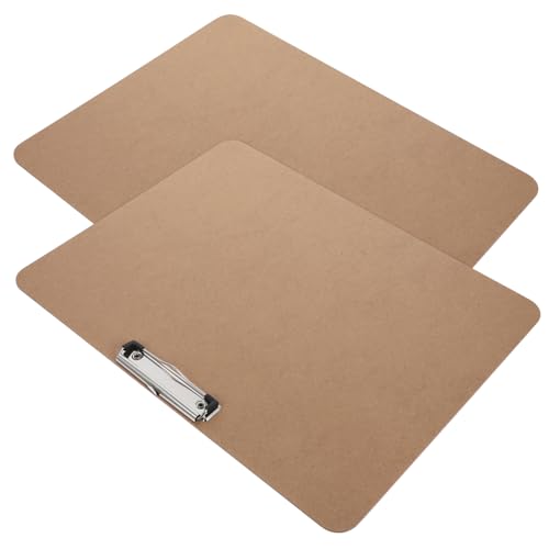 Sewroro 2 Stück Gürtelclip-Schreibblock Clip für die Zwischenablage Klemmbrett für Outdoor-Zeichnungen Bau-Zwischenablage Krankenschwester Zwischenablage MDF und Edelstahl Hellbraun von Sewroro