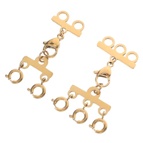 Sewroro 2 Stück Halskettenverbinder für Gestapelten Look Trennverschluss für und Armbänder Schmuckzubehör für Individuelles Schmuckdesign Goldfarben und Varianten Sewroro 2 Stück Halskettenverbinder für Gestapelten Look Trennverschluss für und Armbänder Schmuckzubehör für Individuelles Schmuckdesign Goldfarben und Varianten von Sewroro