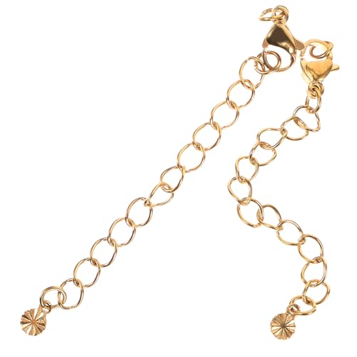 Sewroro 2 Stück Kettenverlängerungen für DIY Schmuckherstellung Lange Halskettenverlängerung Robuste Schmuckteile für Armbänder und Hochglanzpoliert für Kreative Projekte von Sewroro