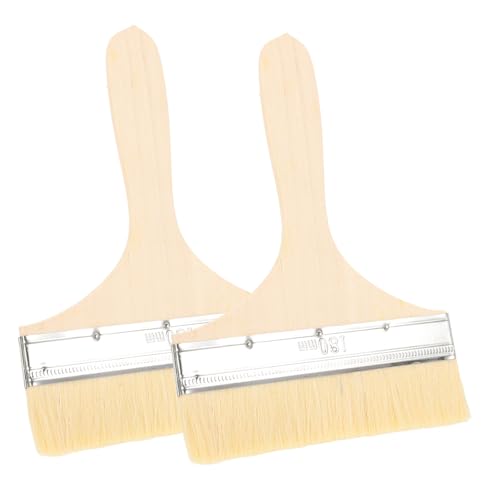 Sewroro 2 Stück Malerpinsel mit Langem Holzgriff Hochwertige Pinsel für Öl und Wasserfarben für Schüler und Heimwerker Langlebig und Leicht zu Reinigen von Sewroro