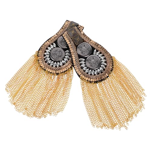 Sewroro 2 Stück Modische Schulterepauletten mit Quasten und Abnehmbarer Kettenbrosche Dekorative Badge schmuck für Frauen Vielseitig für Hochzeit Party und Festliche Anlässe Geeignet von Sewroro