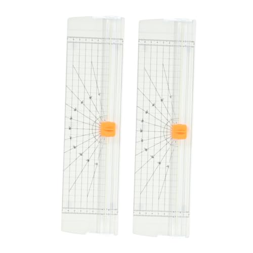 Sewroro 2 Stück Papierschneider mit Faltbarem Schutzmesser Präziser Schneidelineal für Scrapbooking Foto und Bastelarbeiten Sicherer Papiertrimmer für Büro und Schule Weiß von Sewroro