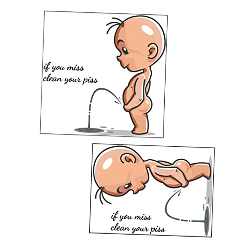 Sewroro 2 Stück Peeing Boy Wandaufkleber Abnehmbare PVC Toilettensticker für Badezimmer Fenster Lustige Wanddekoration für Kinderzimmer von Sewroro