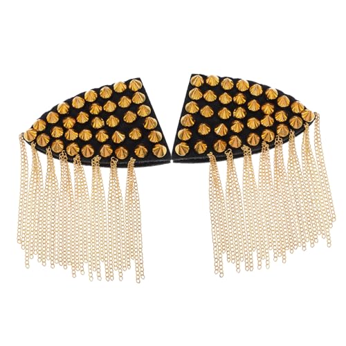 Sewroro 2 Stück Quasten Schulterklappen mit Kette Stilvolle Epauletten mit Nieten Vintage Punk Schulterabzeichen für Herren und Damen für Kostümpartys und Besondere Anlässe von Sewroro