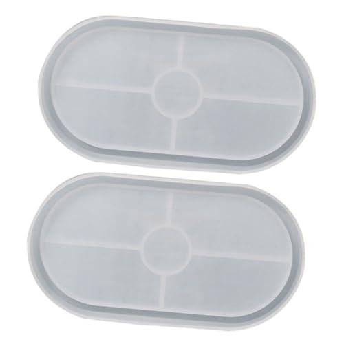 Sewroro 2 Stück Silikonform Ovales Tablett Gießform Epoxidharzform Hitzebeständig Originelles DIY Harz Tray für Schmuck Kosmetik Präsentation von Sewroro