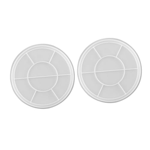 Sewroro 2 Stück Silikonform Tablett Rund Teiliges Flexibel Transparent Resin Tray Mold DIY für Obst Dessert Aufbewahrungstablett Gießform Einfach zu Reinigen Wiederverwendbar von Sewroro