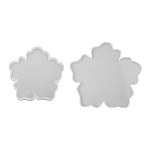 Sewroro 2 Stück Silikonform für Blumenuntersetzer Kreative DIY Epoxidharz Gießform für Handgemachte Dekoration Große und Kleine Blume Langlebig und Flexibel von Sewroro
