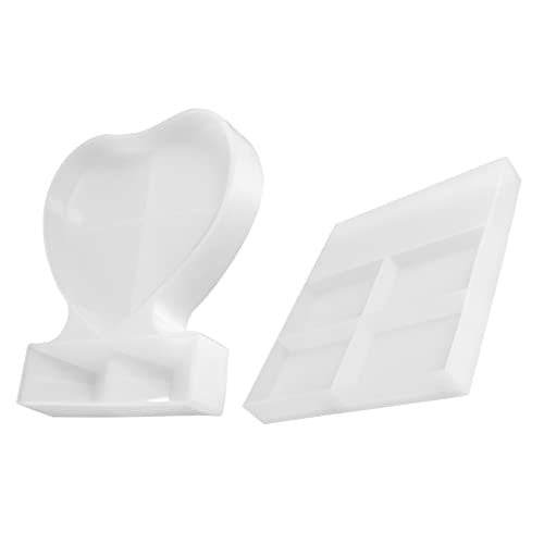 Sewroro 2 Stück Silikonform für Foto Rahmen Flexible Wiederverwendbare Gießform Herz und Rechteckform DIY Bastelbedarf für Kreative Epoxidharz Bilderrahmen Langlebig und Vielseitig von Sewroro