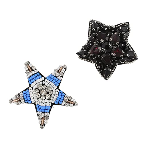 Sewroro 2 Stück Strass Kleidungszubehör Aufnäher Nähzubehör Form Individuelle Dekorative Dekoration DIY Stickerei Bunte Kleidungsverzierung Kristall Applikation Perlen von Sewroro