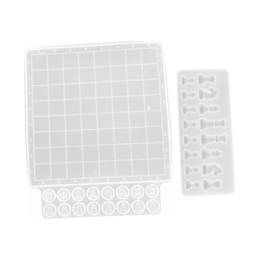 Sewroro 2 Stück Teiliges Silikon Gießform Set für Schachbrett und Internationale Schachfiguren Flexible Transparente Epoxidharzform Einfach Entformbar Wiederverwendbar für DIY Sewroro 2 Stück Teiliges Silikon Gießform Set für Schachbrett und Internationale Schachfiguren Flexible Transparente Epoxidharzform Einfach Entformbar Wiederverwendbar für DIY von Sewroro