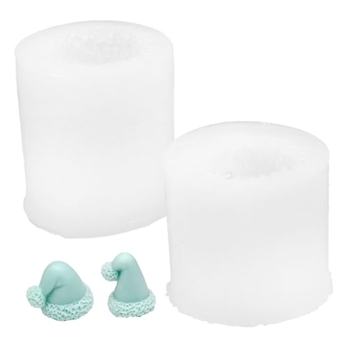Sewroro 2 Stück Teiliges Silikon Kerzenform Weihnachtsmütze Flexible DIY Gießform für Duftkerzen Langlebiges Material Wiederverwendbar für Kreative Kerzenherstellung und Handwerk von Sewroro