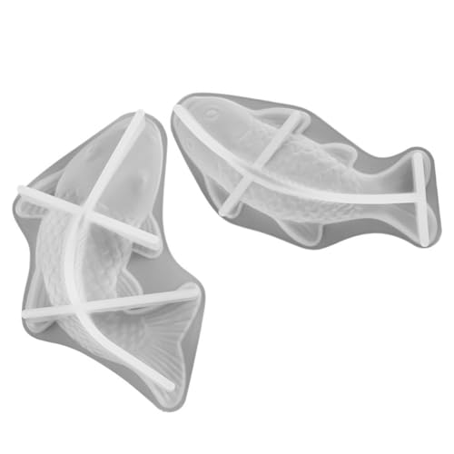 Sewroro 2 Stück Teiliges Silikonform für DIY Kerzenherstellung Fischform Silikonform für Seifen Gießformen Handgefertigte Kerzen und Bastelprojekte Flexibel und Wiederverwendbar von Sewroro