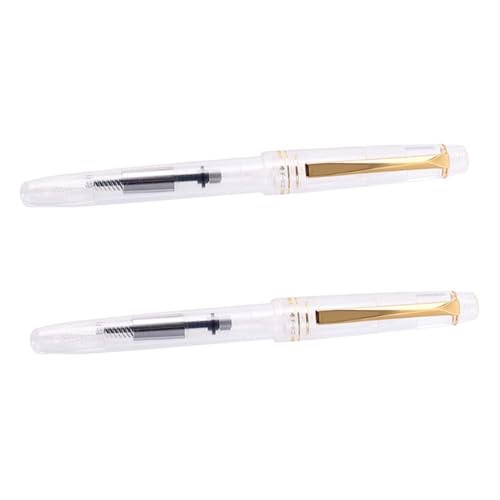 Sewroro 2 Stück Transparenter Kalligraphie Pinsel Füllfederhalter Spitze Vielseitig für Malerei Schreiben Stoffe Praktische Stiftform für Anfänger und Künstler Präzise Kontrolle von Sewroro