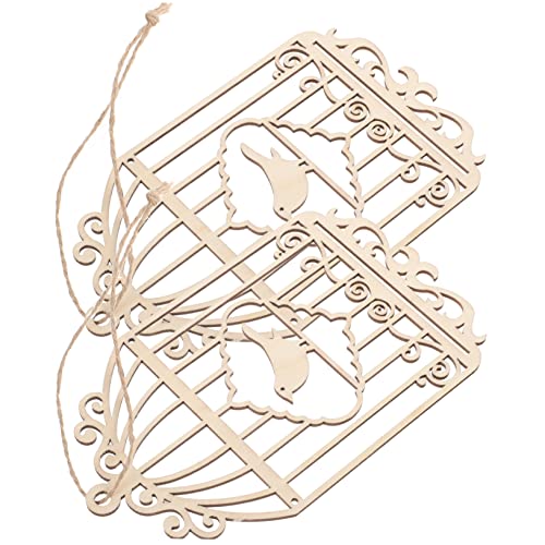 Sewroro 2 Stück holzdeko holzbeize Holzverzierungen Vogelkäfig-Ornament holzscheiben Abdeckung Herbstdekoration bastelset Vogelkäfig dekorativer Anhänger Vogelkäfig-Holzhandwerk hölzern von Sewroro