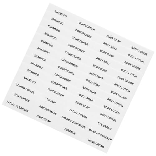 Sewroro 20 Blatt Reise Kosmetikflaschen Transparente Wasserdichte Aufkleber für Hautpflegeprodukte Einfache Identifikation und Organisation von Shampoo von Sewroro