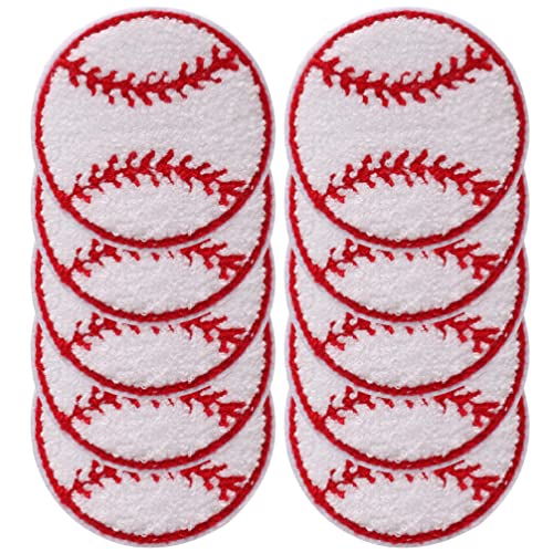 Sewroro 20 Stück Baseball-Aufnäher Zum Aufbügeln Bestickte Baseball-Applikation Dekorative Baseball-Aufnäher Sport-Chenille-Aufnäher Für Kleidung Hosen Rucksäcke Hüte von Sewroro