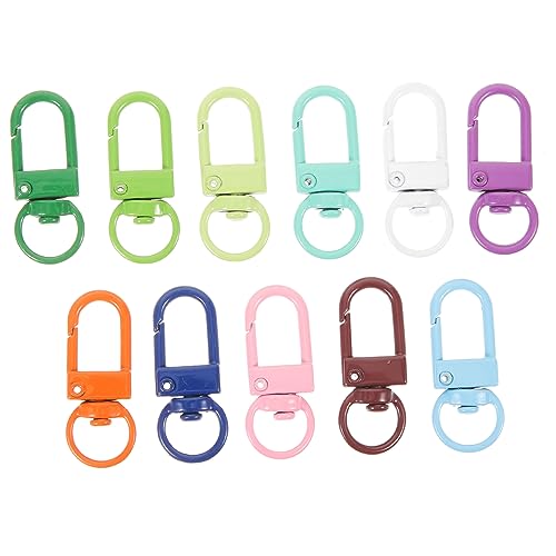 Sewroro 20 Stück Drehbare Pack Metall Ringe für Taschen Schlüsselanhänger und Diy Zubehör Farbige Karabinerhaken für Geldbörsen und Handtaschen und Praktisch für Kunsthandwerk und Kleidung von Sewroro