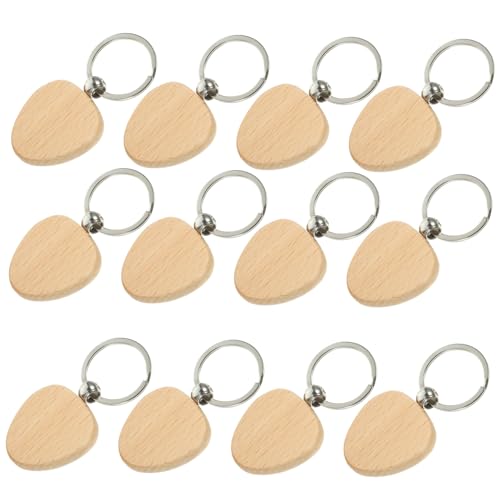 Sewroro 20 Stück Leere Holz Schlüsselanhänger aus Buchenholz Blanko DIY Schlüsselringe zum Bemalen Basteln Personalisieren Anhänger Zubehör von Sewroro