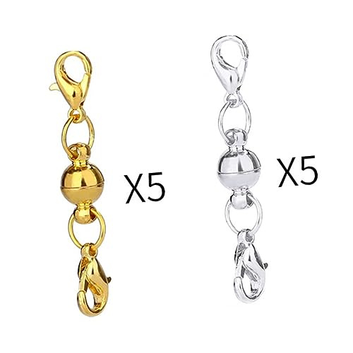 Sewroro 20 Stück Magnetische Verschlüsse Runde Kugel Kreative Magnetverschlüsse für Armbänder Schmuck Silber und Gold DIY Schmuckzubehör von Sewroro