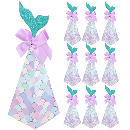 Sewroro 20 Stück Meerjungfrau-Partyboxen Gastgeschenke Hochzeit Süßigkeitenboxen Papier-Meerjungfrau-Geschenkboxen Mit Glitzerschwanz Und Lila Schleife Keksdosen Für Sewroro 20 Stück Meerjungfrau-Partyboxen Gastgeschenke Hochzeit Süßigkeitenboxen Papier-Meerjungfrau-Geschenkboxen Mit Glitzerschwanz Und Lila Schleife Keksdosen Für von Sewroro