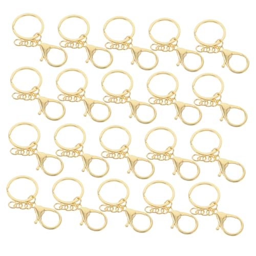 Sewroro 20 Stück Metall Hummerklaue Karabiner mit Kette Diy Schlüsselanhänger Zubehör Kleine Clips für Schmuckherstellung und Bastelarbeiten Goldfarben Sicherer Halt für Schlüssel und Sewroro 20 Stück Metall Hummerklaue Karabiner mit Kette Diy Schlüsselanhänger Zubehör Kleine Clips für Schmuckherstellung und Bastelarbeiten Goldfarben Sicherer Halt für Schlüssel und von Sewroro