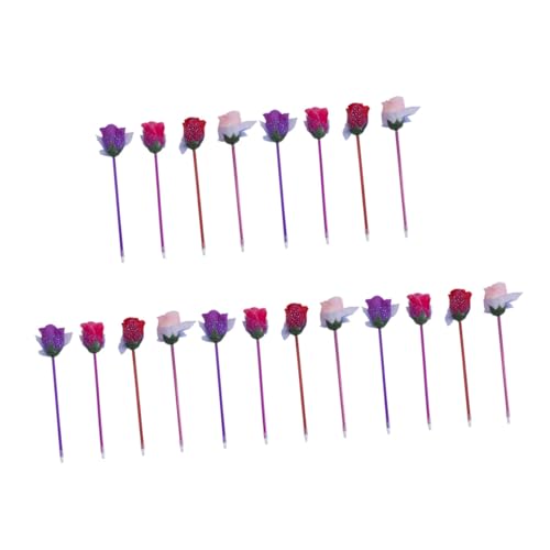 Sewroro 20 Stück Rosafarbener Kugelschreiber Flair-stifte Aufkleber Schwarze Stifte Punkt Tintenstift Rote Stifte Mit Mittlerer Spitze Mini-stifte Masse Zappelstift Rosa Stifte Seidentuch von Sewroro
