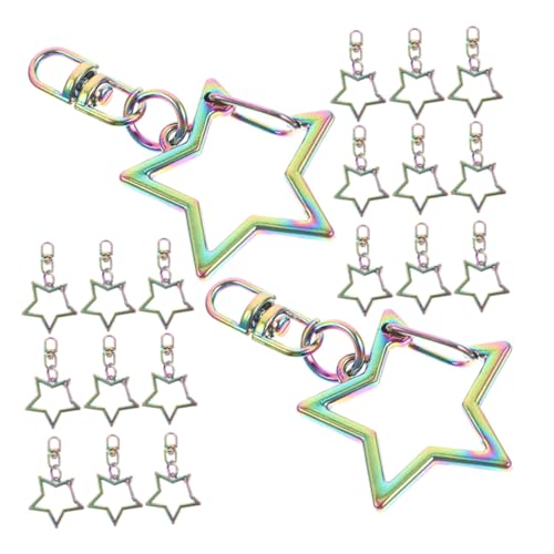 Sewroro 20 Stück Stern Schlüsselanhänger aus Zinklegierung Drehbarer Karabinerhaken Robust und Leicht für DIY Schmuck Rucksack Taschenanhänger Vielseitiges Accessoire für Bastelprojekte von Sewroro
