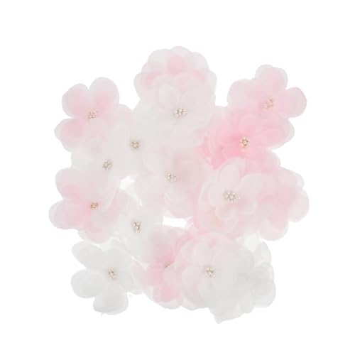 Sewroro 20 Stück Teiliges Blütenstickerei Applikationen zum Nähen Handgenähte Fünfblättrige Blumen Patches Weiß DIY Kleidung Hut Zubehör Stoffaufnäher zur Kleidung Reparatur und von Sewroro