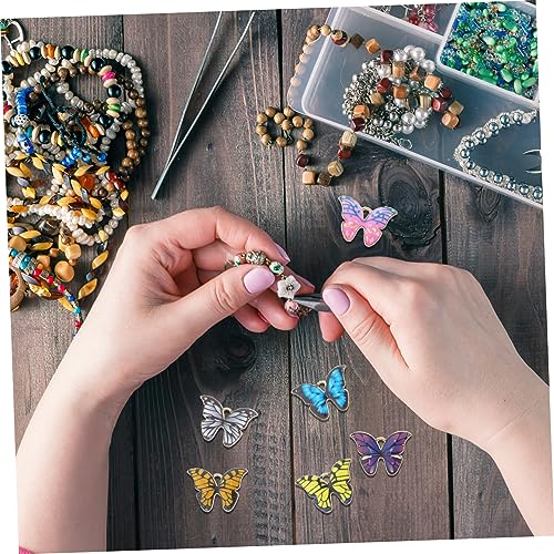 Sewroro 20 Stück Teiliges Bunte Schmetterling Anhänger Schmuckanhänger DIY Basteln Leicht für Ohrringe Halsketten Armbänder Geeignet Kreative Schmuckherstellung Zubehör von Sewroro