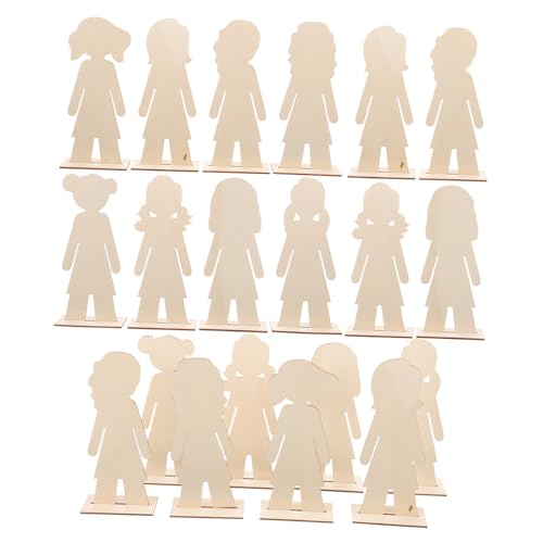 Sewroro 20 Stück Teiliges Holzplatten zum Basteln Natürliche Holzfiguren und Holzbretter für DIY Ornament Supplies Unbehandelte Holzstücke zum Bemalen und Kreative Heimdekoration von Sewroro