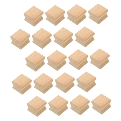 Sewroro 20 Stück Teiliges Holzstempel Gerilltem Design Blanko Buchenholz Langlebig und Tragbar für DIY Schnitzprojekte Scrapbooking und Künstlerisches Basteln von Sewroro
