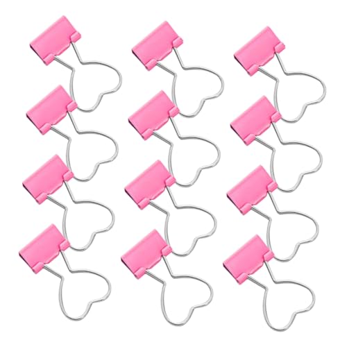 Sewroro 20 Stück Teiliges Kleine Binder Clips mit Herzform Rosa Metall Büroklammern für Dokumente Stark Haltende Papierklemmen für Schule Büro und Zuhause Dekorative Clips für Notizen und von Sewroro
