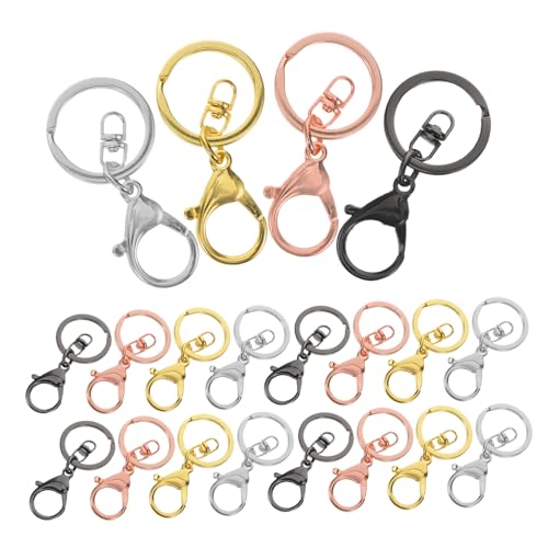 Sewroro 20 Stück Teiliges Metall Hummer-karabiner mit Schlüsselringen Drehbare Clips in Roségold Gold Dunkelgrau Silber Robust und Vielseitig für Taschen Schlüssel Basteln Sewroro 20 Stück Teiliges Metall Hummer-karabiner mit Schlüsselringen Drehbare Clips in Roségold Gold Dunkelgrau Silber Robust und Vielseitig für Taschen Schlüssel Basteln von Sewroro