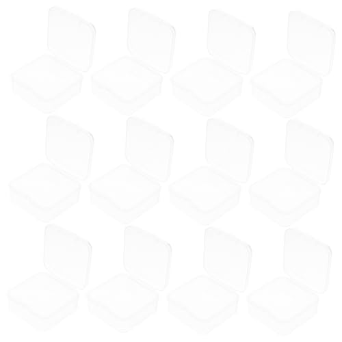 Sewroro 20 Stück Teiliges Mini Aufbewahrungsbox Kunststoff mit Klappdeckel Quadratische Kleine Sortierboxen für Bastelzubehör Schmuck Perlen Tragbarer Organizer für Zuhause und Büro von Sewroro