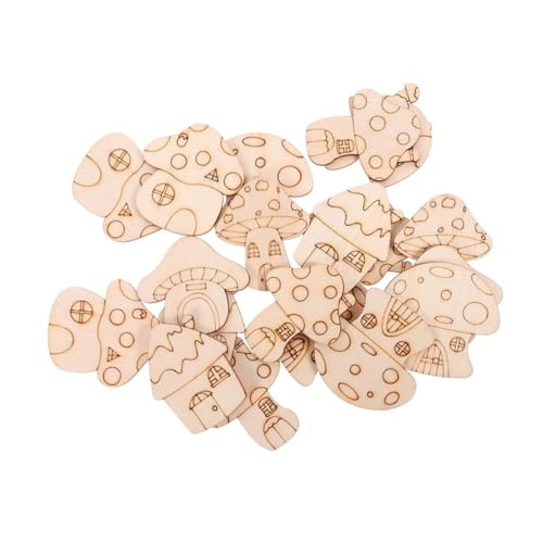Sewroro 20 Stück Teiliges Unbemalter Holz Pilze für Diy Bastelprojekte Natürliche Holzscheiben zum Malen und Dekorieren für Garten Frühling und Kreative Aktivitäten von Sewroro