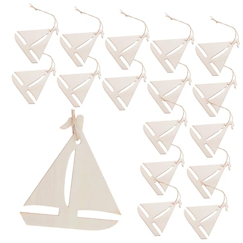 Sewroro 20 Stück Unfertige Holzboot Ausschnitte Nautische für Diy Projekte mit Seil für Bastelarbeiten und Partydekoration Sewroro 20 Stück Unfertige Holzboot Ausschnitte Nautische für Diy Projekte mit Seil für Bastelarbeiten und Partydekoration von Sewroro